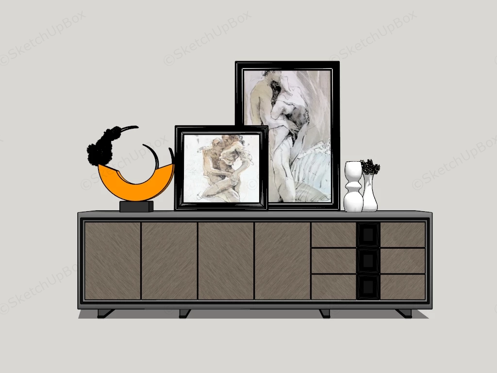 Modern Sideboard Decor Ideas sketchup model preview - SketchupBox