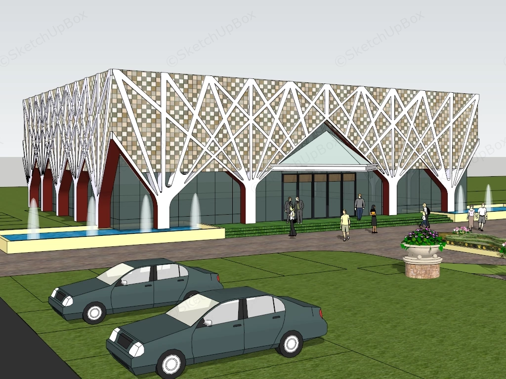 Clubhouse Landscape Design sketchup model preview - SketchupBox