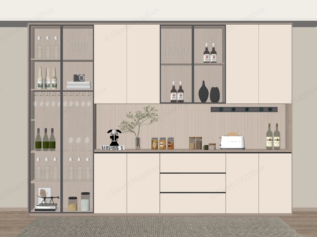 Modern Bar Cabinet sketchup model preview - SketchupBox