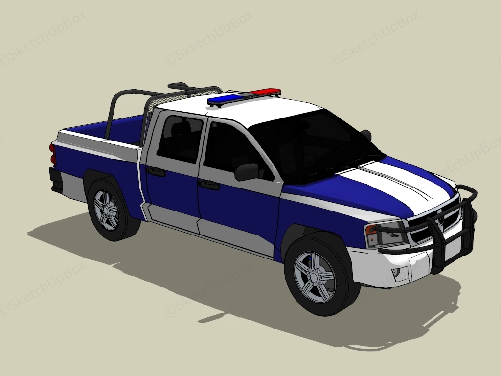 Police Pickup Truck sketchup model preview - SketchupBox