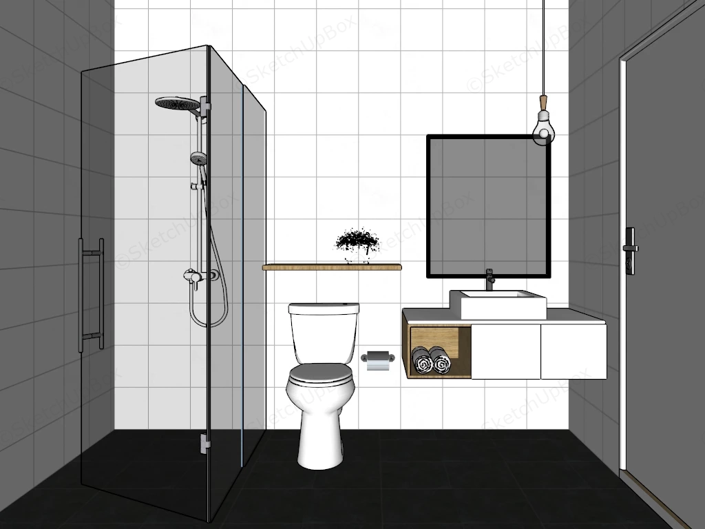 Simple Bathroom Design Idea sketchup model preview - SketchupBox