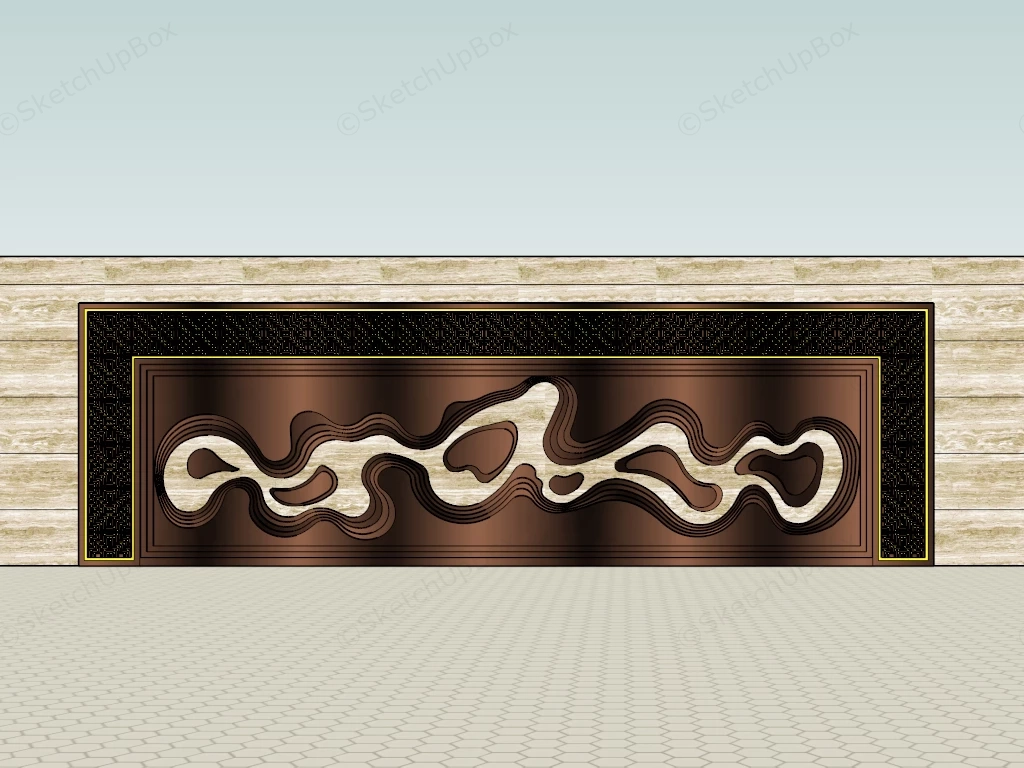 Outdoor Patio Feature Wall sketchup model preview - SketchupBox