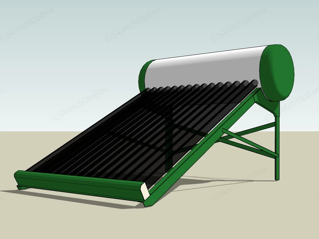 Solar Water Heater sketchup model preview - SketchupBox