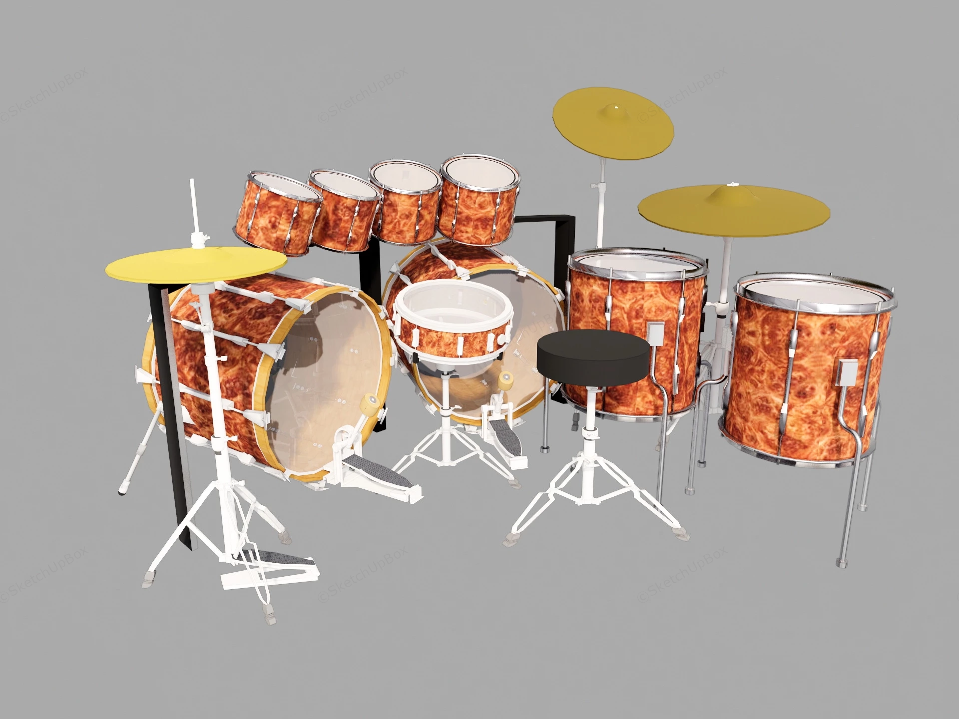 9 Piece Drum Set sketchup model preview - SketchupBox