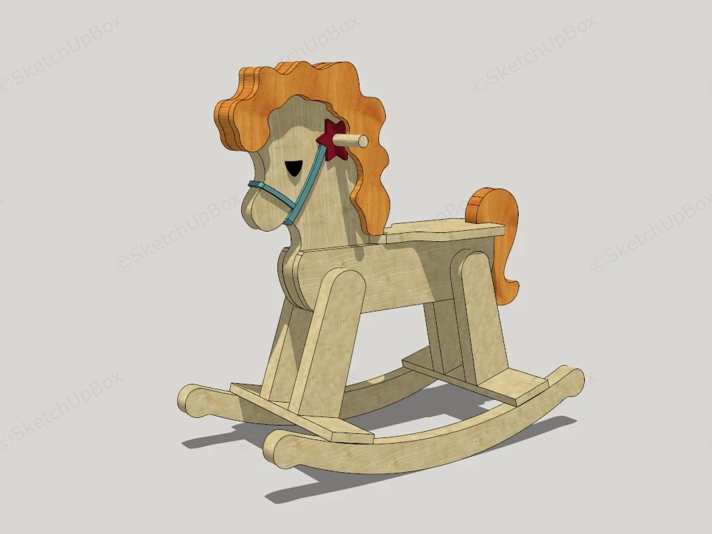 Wood Rocking Horse sketchup model preview - SketchupBox