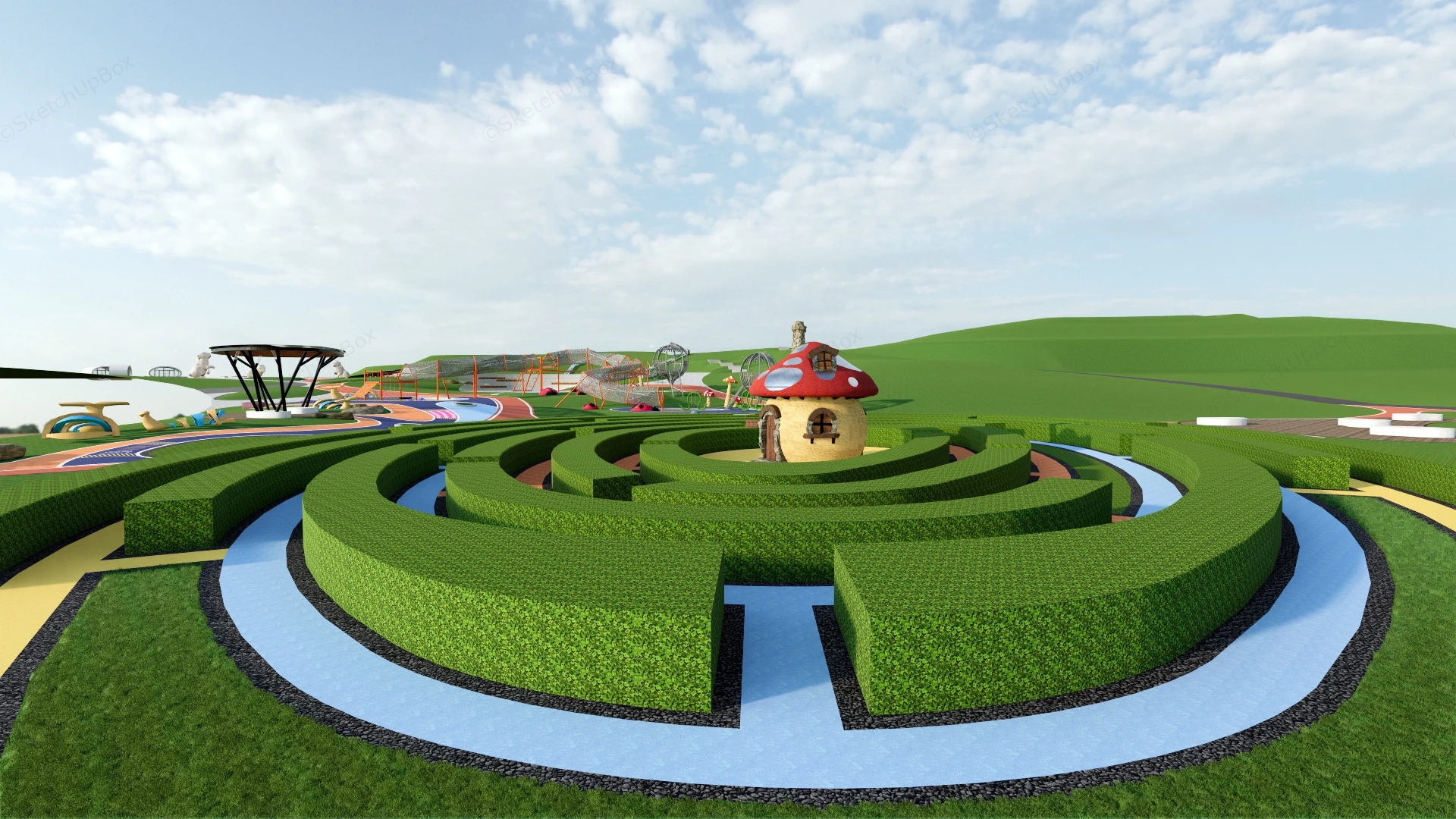 Adventure And Nature Playground sketchup model preview - SketchupBox