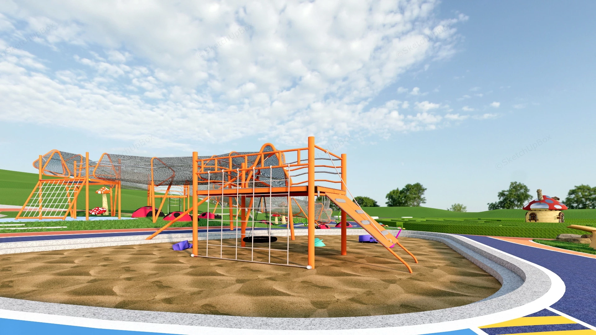 Adventure And Nature Playground sketchup model preview - SketchupBox