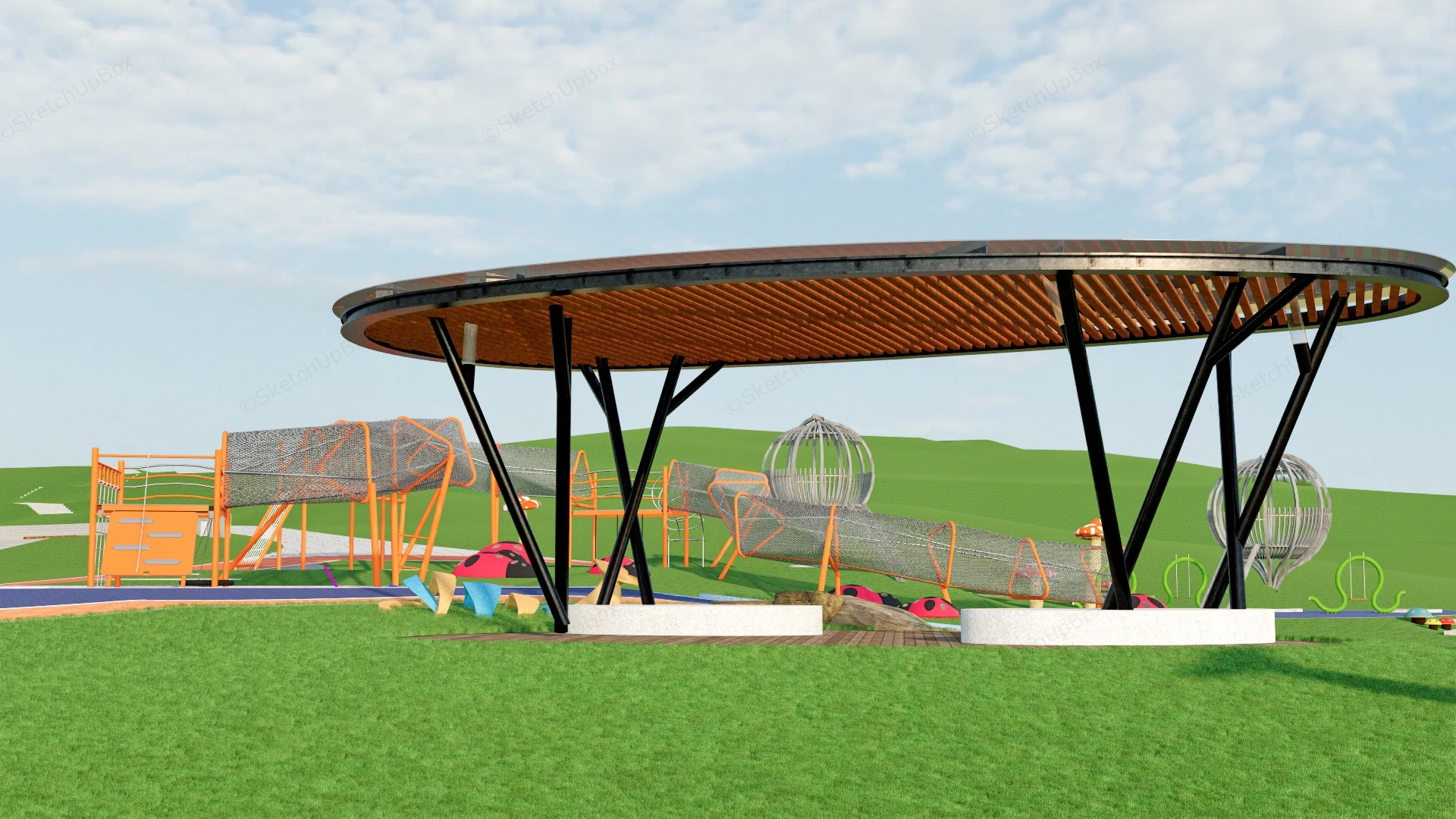 Adventure And Nature Playground sketchup model preview - SketchupBox