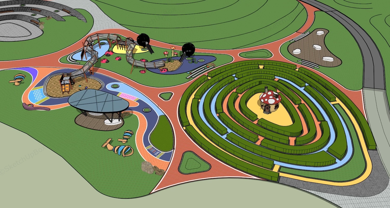 Adventure And Nature Playground sketchup model preview - SketchupBox