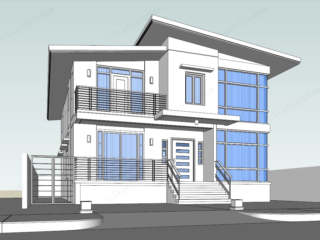 2 Storey House Exterior Design sketchup model preview - SketchupBox