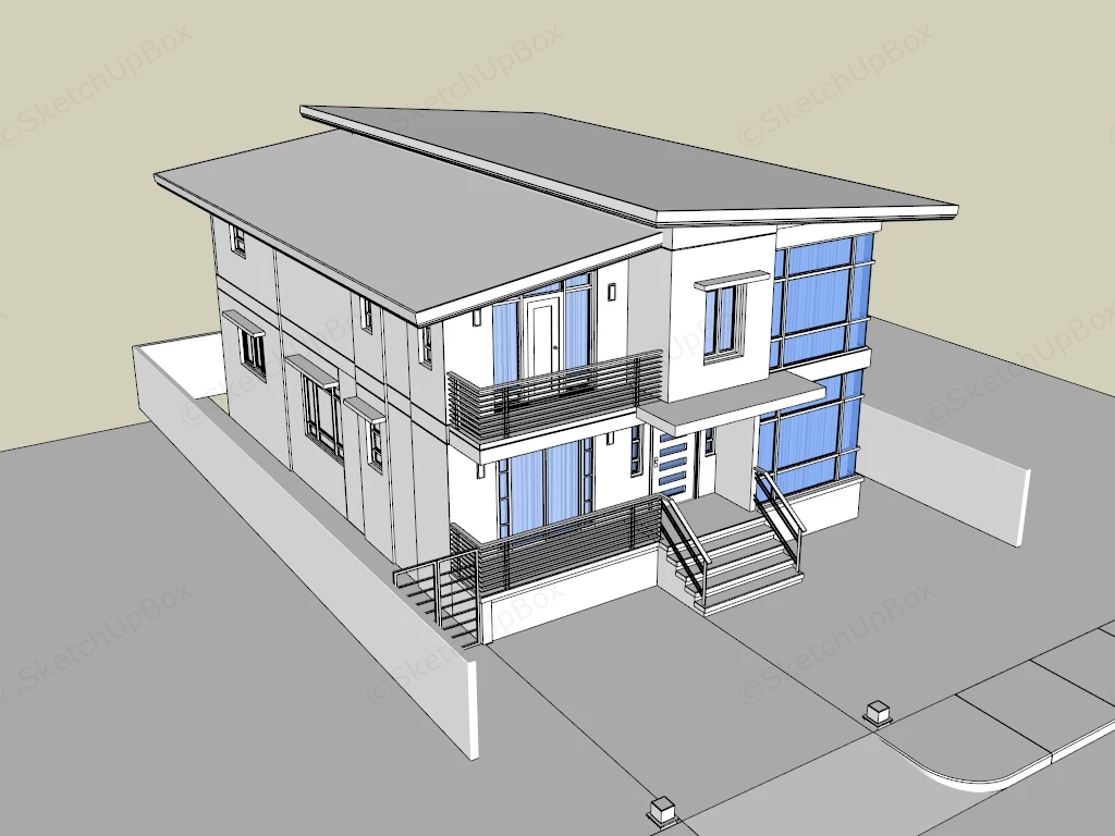 2 Storey House Exterior Design sketchup model preview - SketchupBox