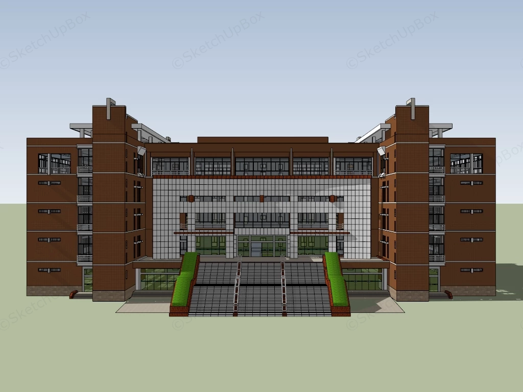 University Library Building Design sketchup model preview - SketchupBox