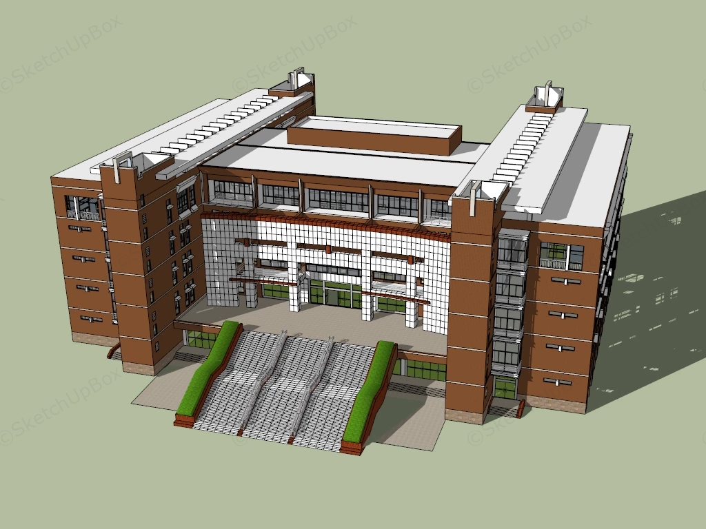 University Library Building Design sketchup model preview - SketchupBox