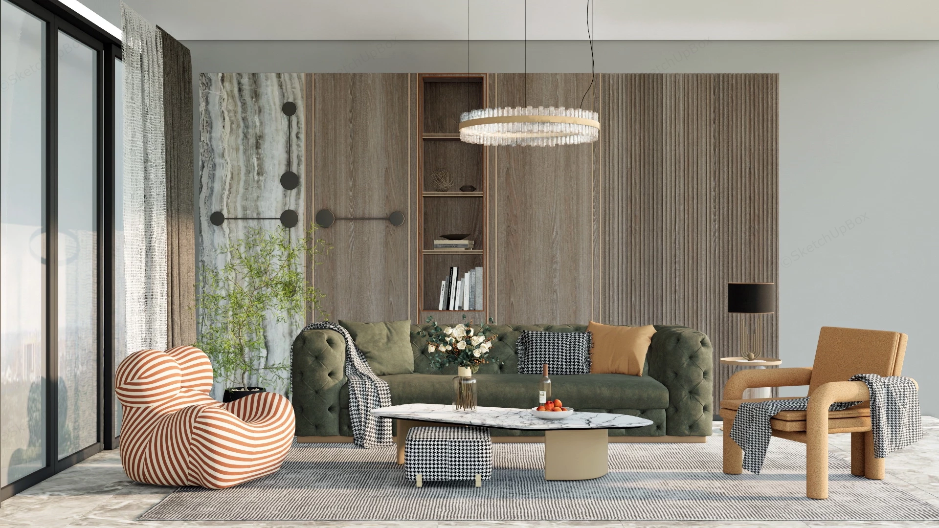 Elegant Small Living Room Ideas sketchup model preview - SketchupBox