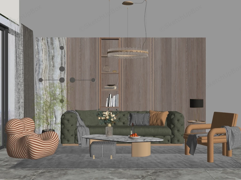 Elegant Small Living Room Ideas sketchup model preview - SketchupBox