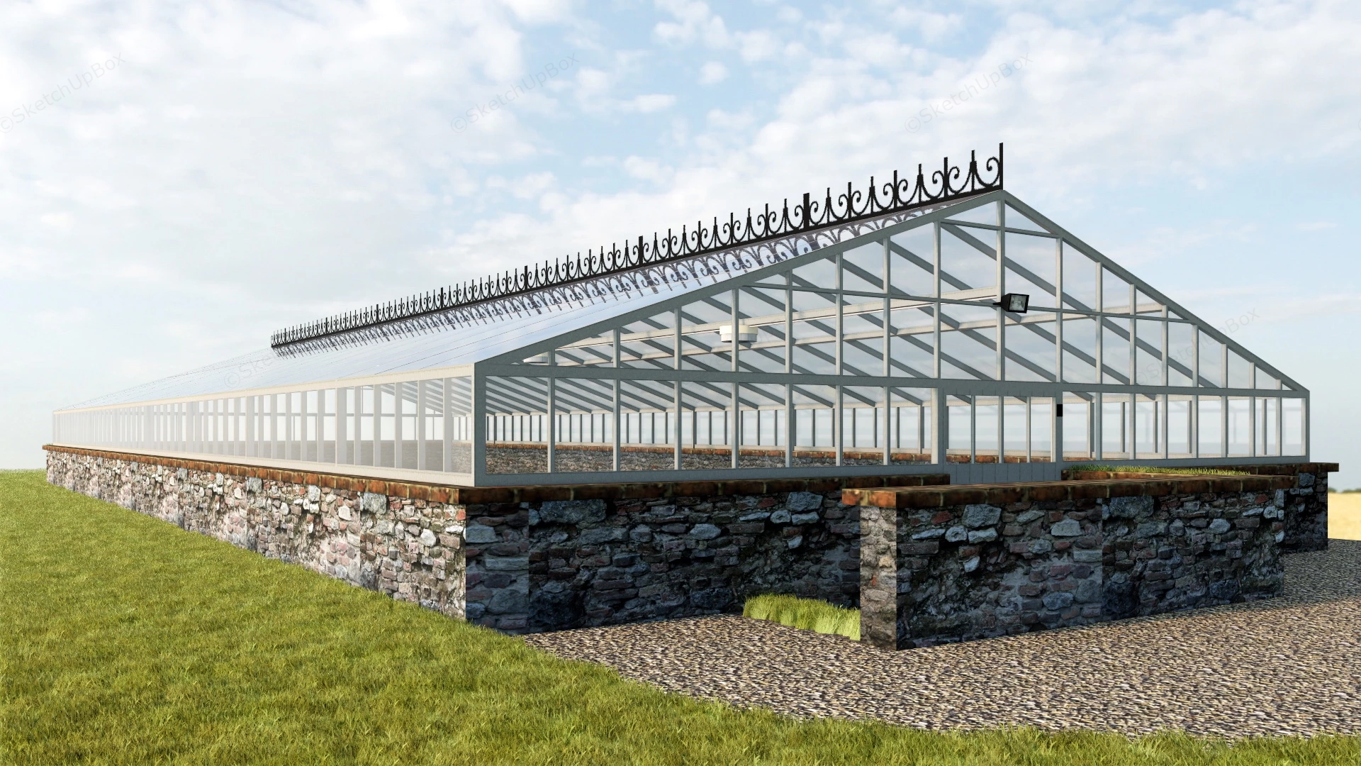 Farm Greenhouse sketchup model preview - SketchupBox