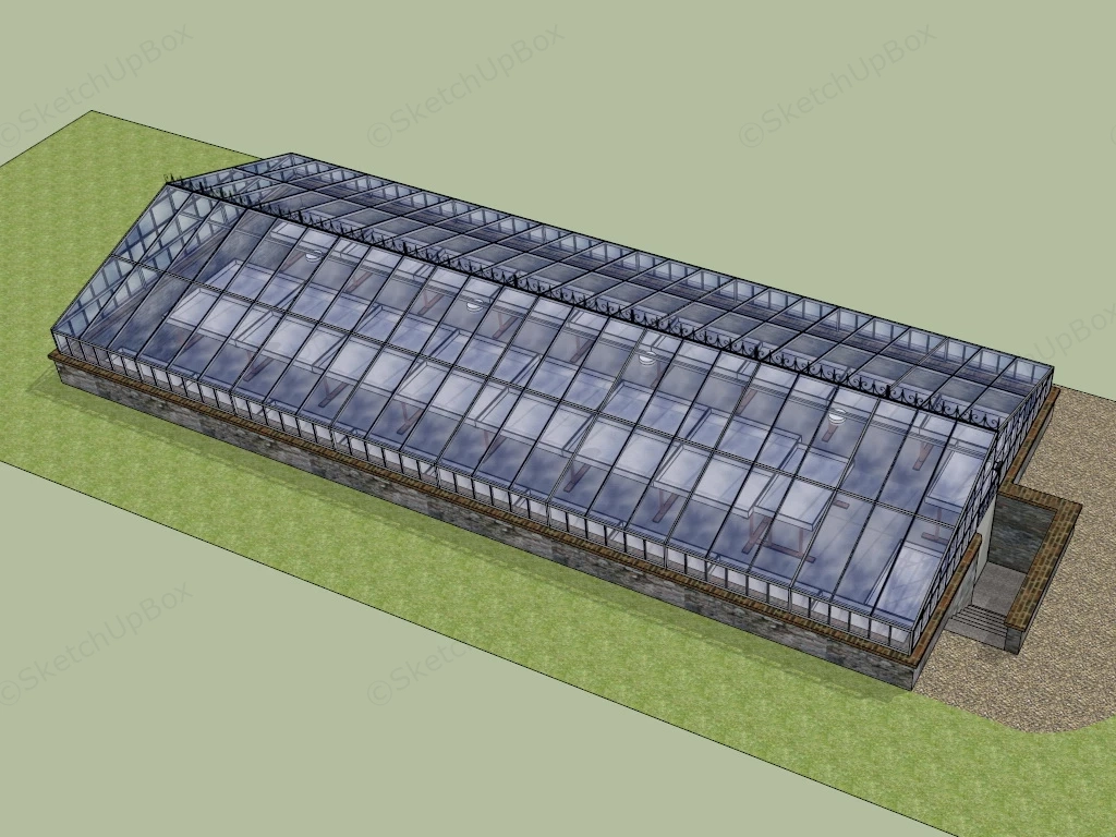 Farm Greenhouse sketchup model preview - SketchupBox