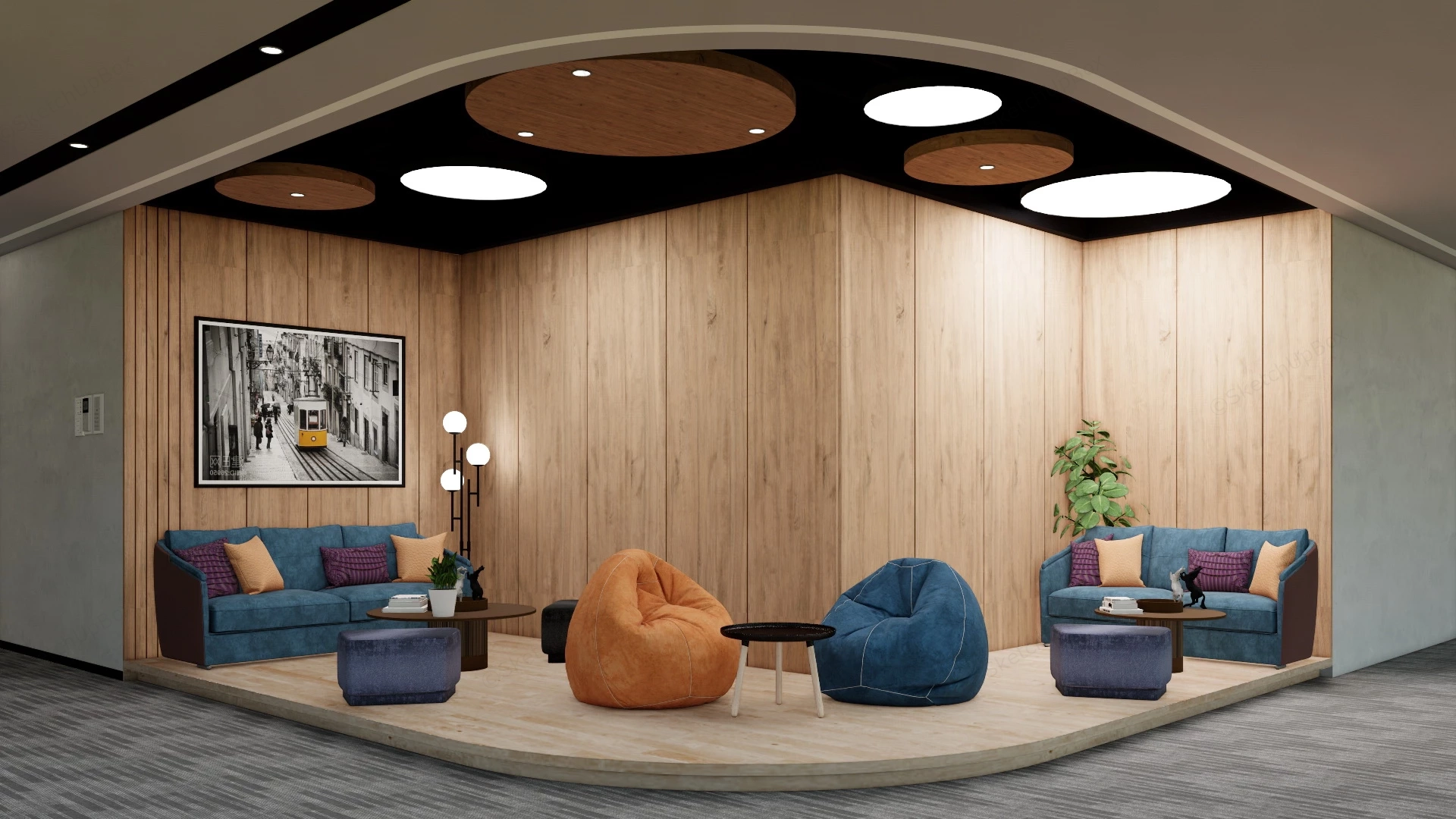 Office Lounge Area sketchup model preview - SketchupBox