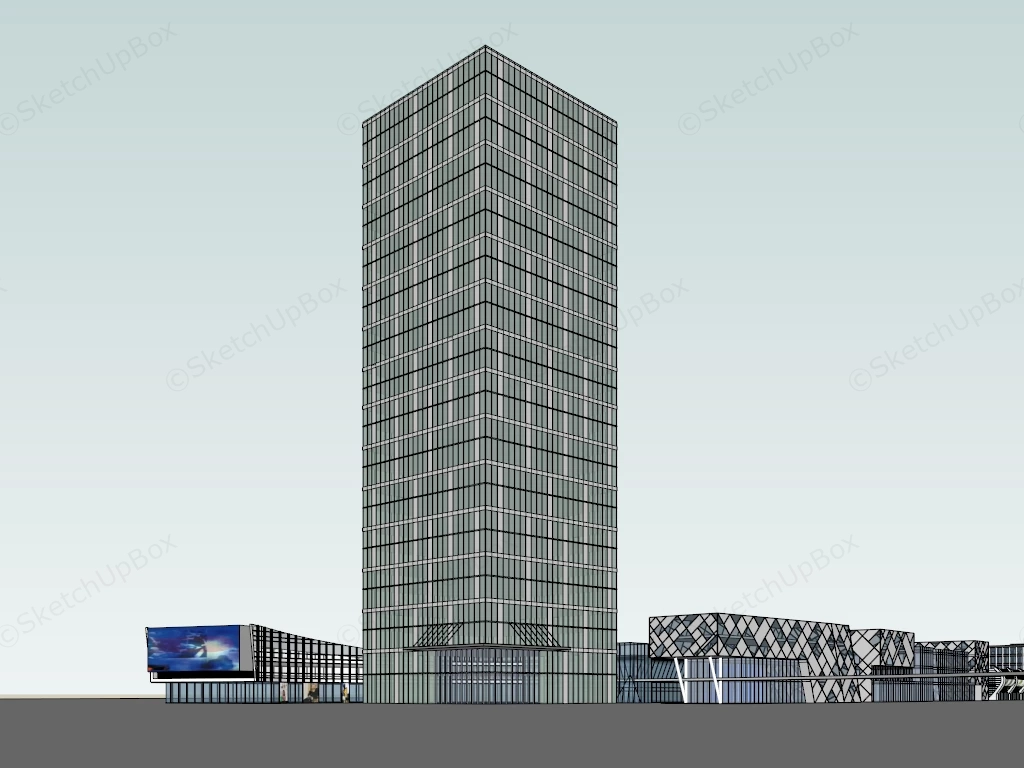 Modern Office Commercial Complex sketchup model preview - SketchupBox