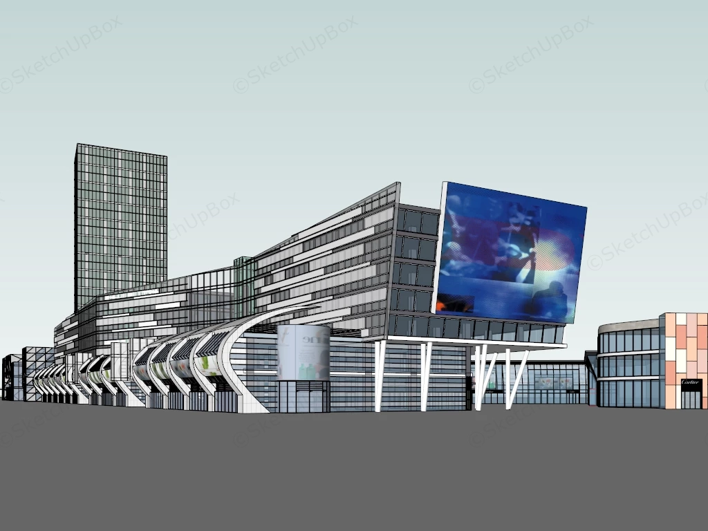 Modern Office Commercial Complex sketchup model preview - SketchupBox