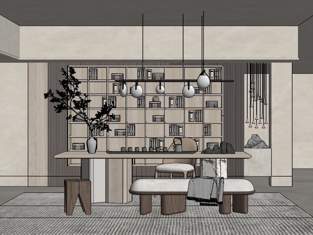 Wabi Sabi Tea Room sketchup model preview - SketchupBox