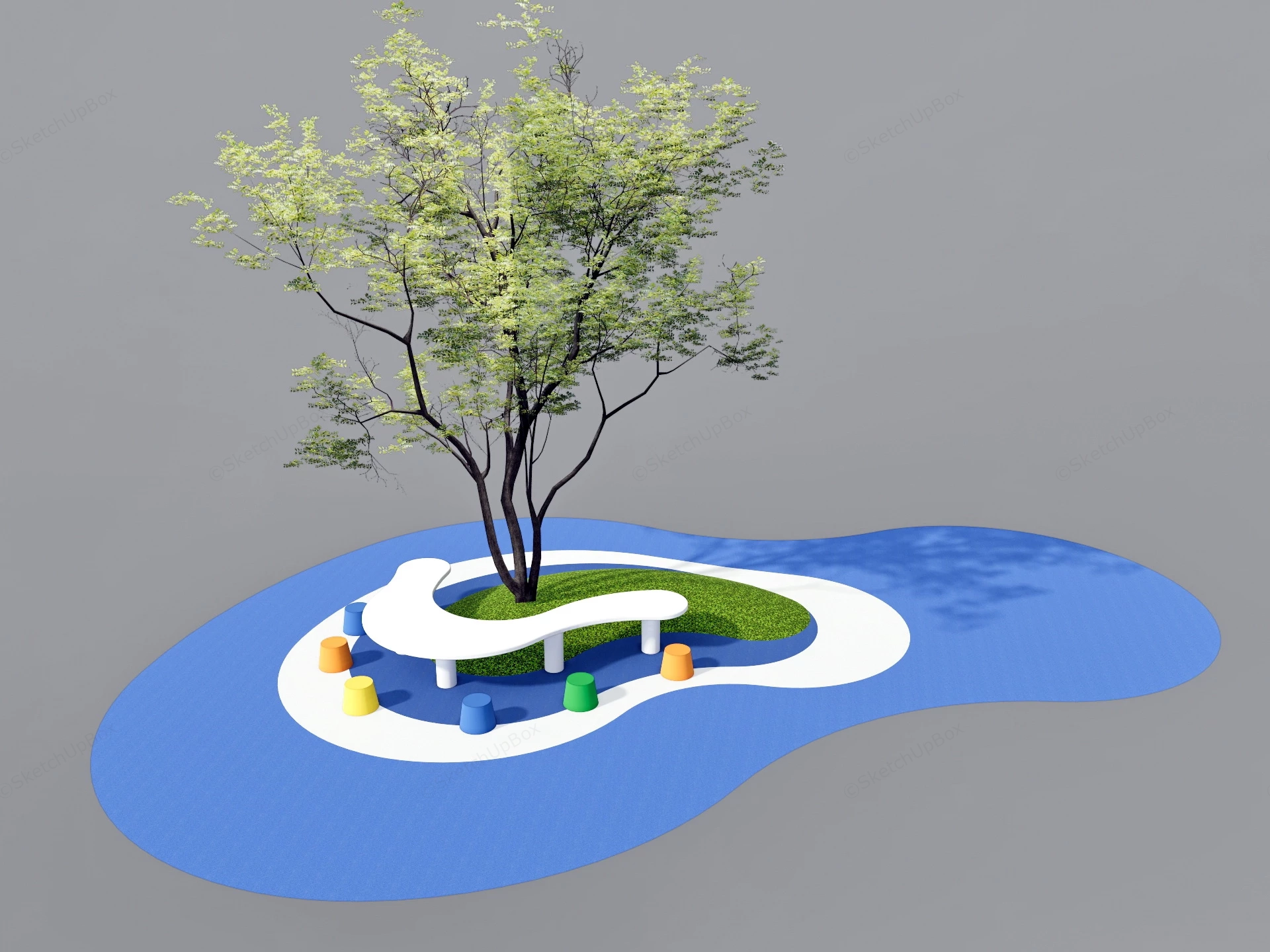 Relaxing Park Bench sketchup model preview - SketchupBox