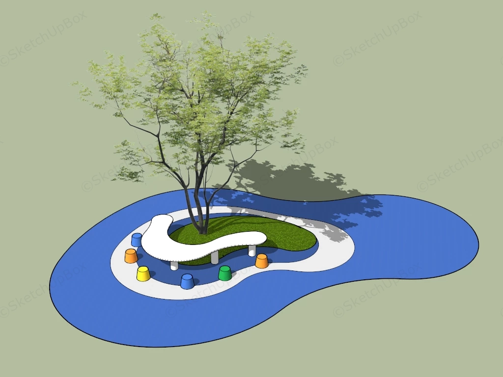 Relaxing Park Bench sketchup model preview - SketchupBox