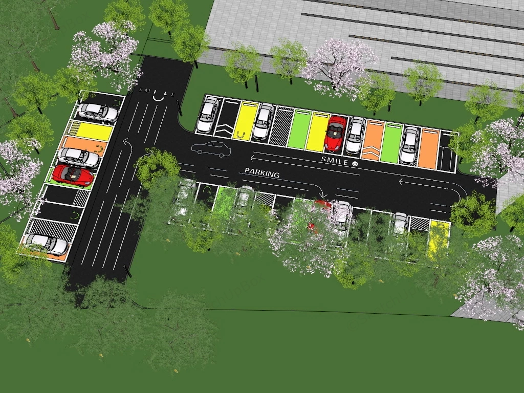 Car Parking Design sketchup model preview - SketchupBox