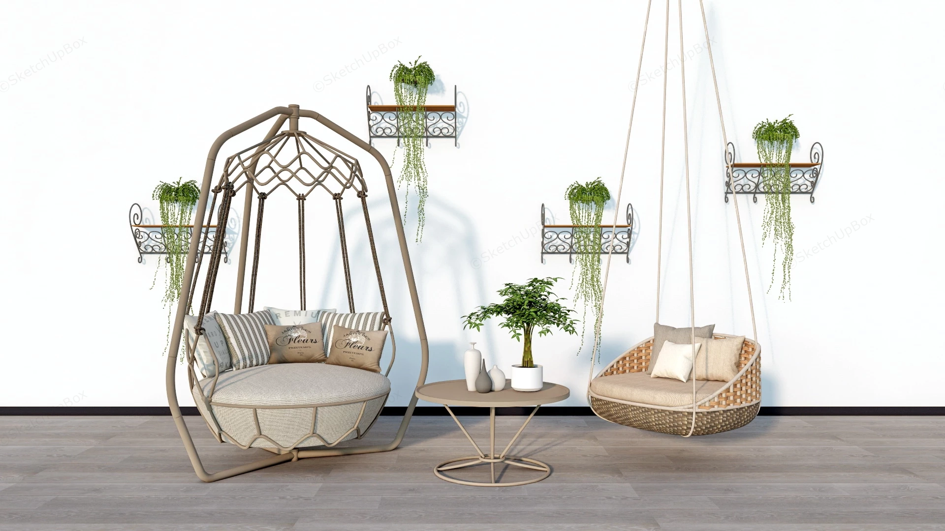 Patio Swing Chairs sketchup model preview - SketchupBox