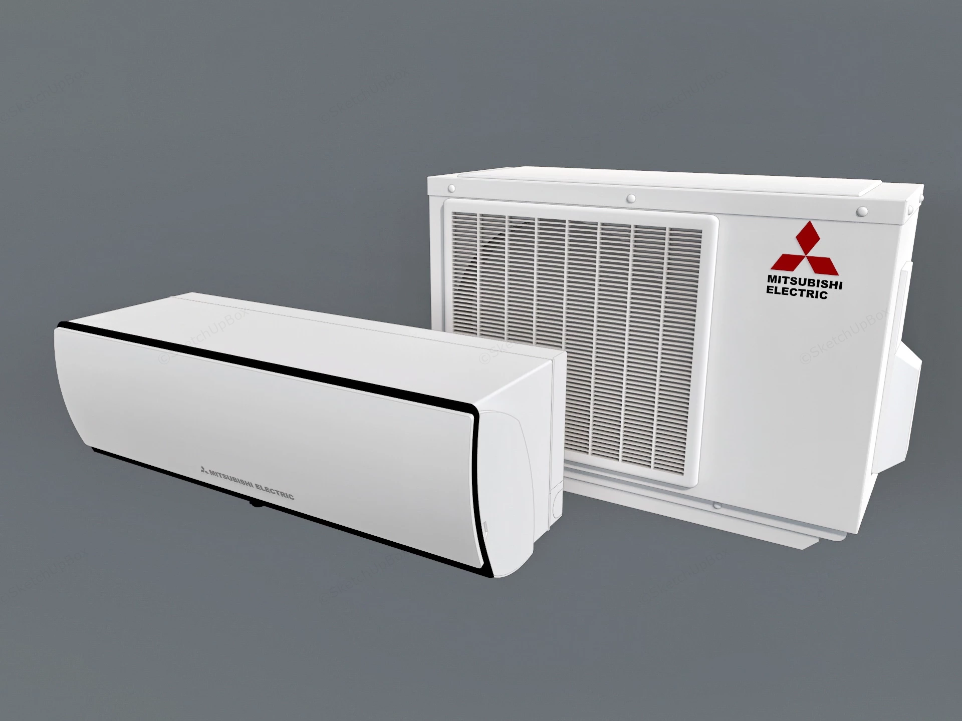 Mitsubishi Electric Air Conditioner sketchup model preview - SketchupBox