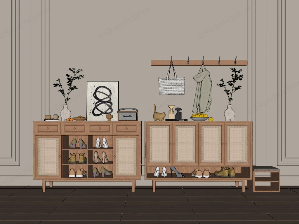 Hallway Shoe Cabinets sketchup model preview - SketchupBox