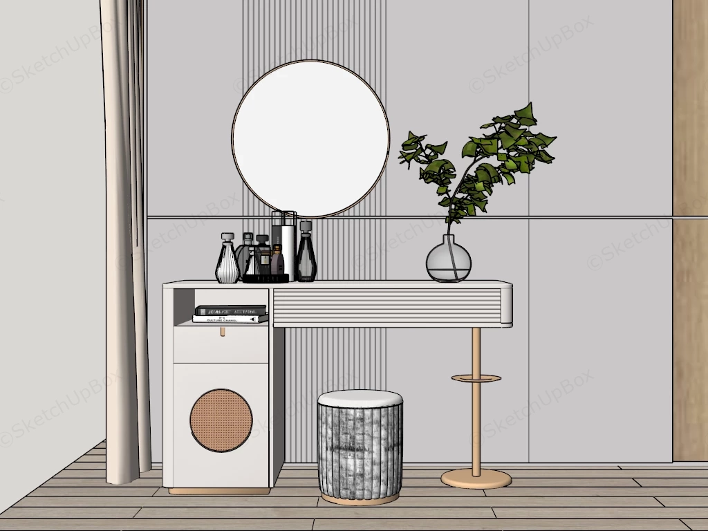 Modern Vanity Dressing Table sketchup model preview - SketchupBox