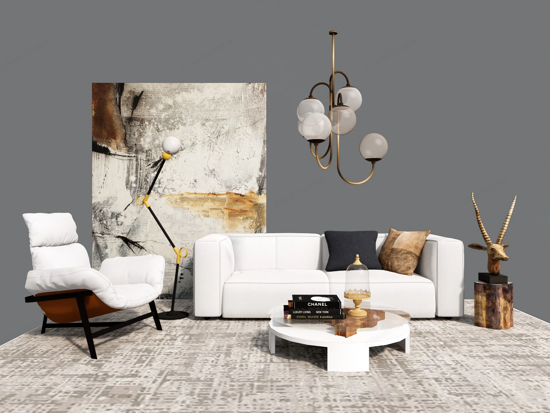 Small Living Room Furniture Ideas sketchup model preview - SketchupBox