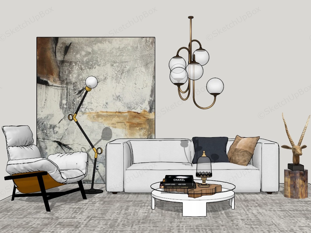 Small Living Room Furniture Ideas sketchup model preview - SketchupBox