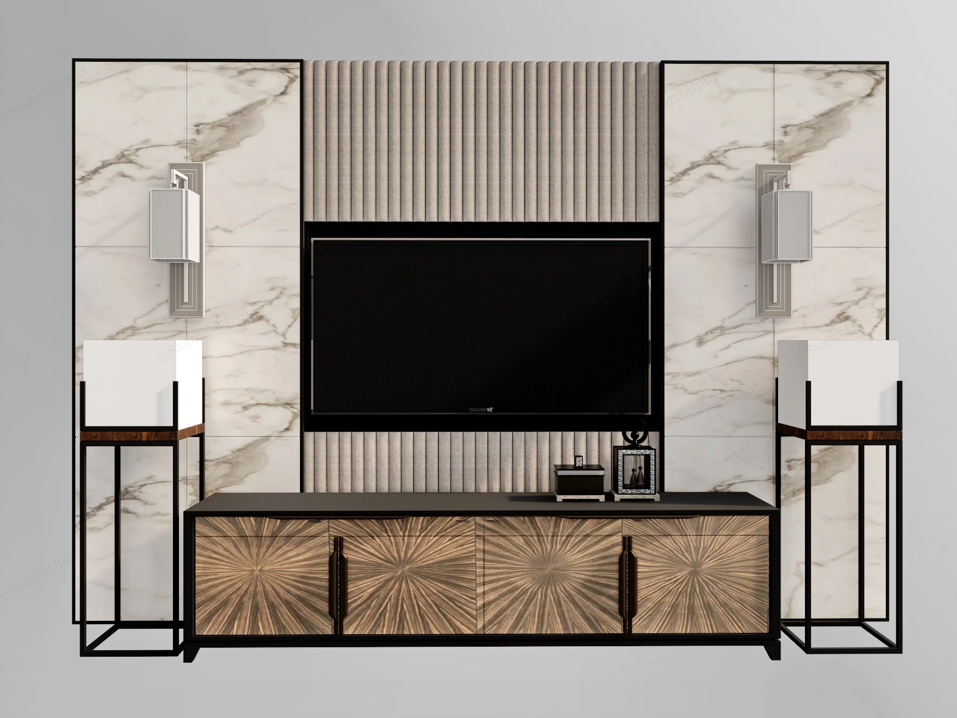 TV Wall Design Idea sketchup model preview - SketchupBox