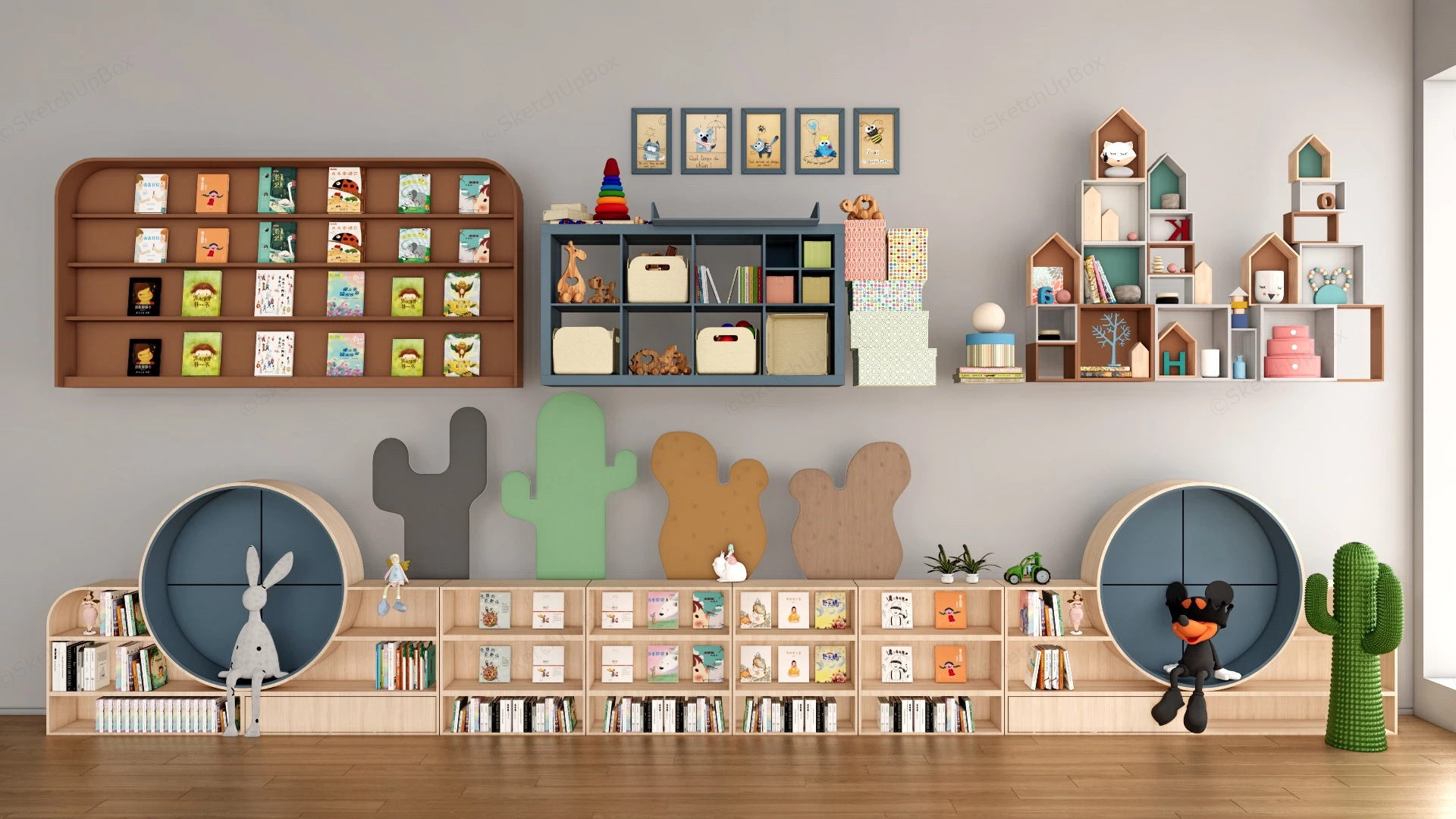 Toy Storage And Bookshelf Ideas sketchup model preview - SketchupBox