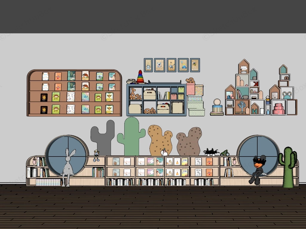 Toy Storage And Bookshelf Ideas sketchup model preview - SketchupBox