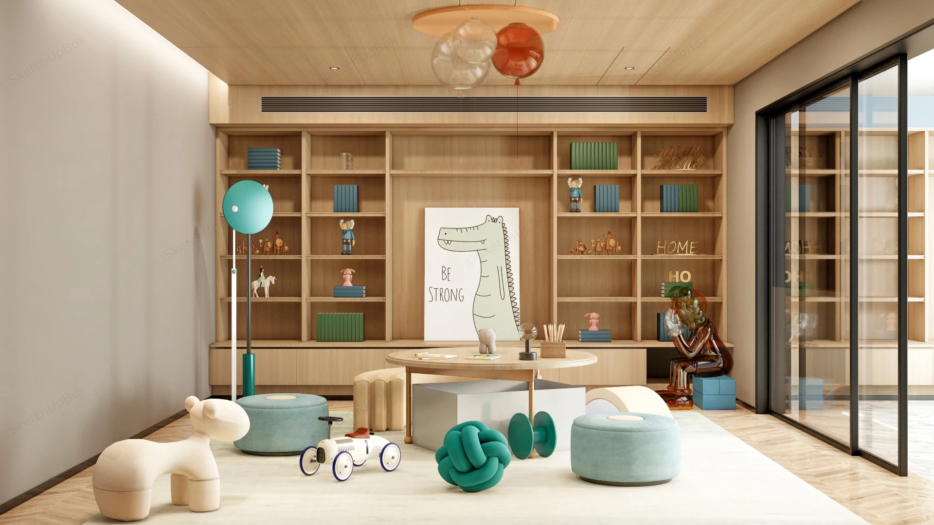 Kids Playroom Decor sketchup model preview - SketchupBox