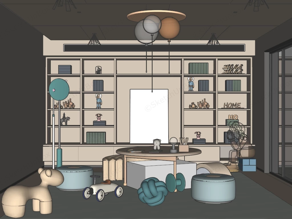Kids Playroom Decor sketchup model preview - SketchupBox