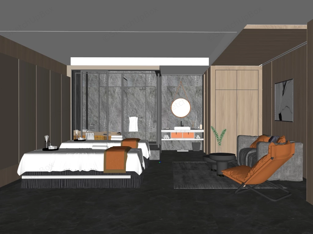 Luxury Spa Treatment Room sketchup model preview - SketchupBox