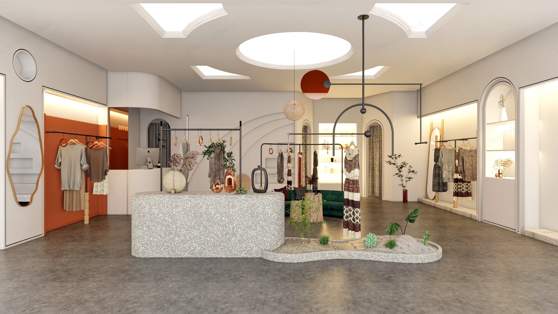 Small Clothing Store Design sketchup model preview - SketchupBox