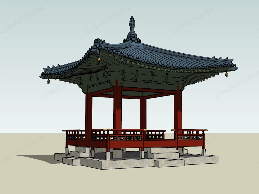 Traditional Japanese Pavilion sketchup model preview - SketchupBox