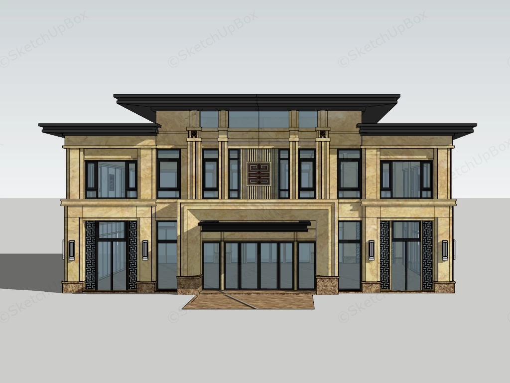 Small Office Building Facade sketchup model preview - SketchupBox