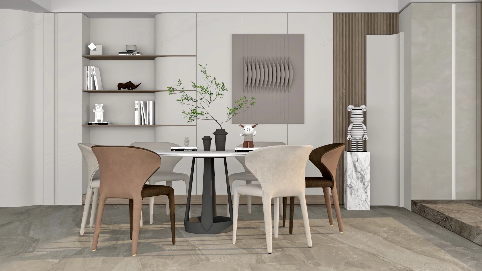 Beautiful Modern Dining Room sketchup model preview - SketchupBox
