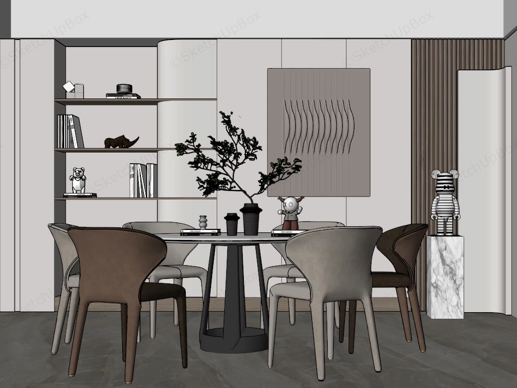 Beautiful Modern Dining Room sketchup model preview - SketchupBox