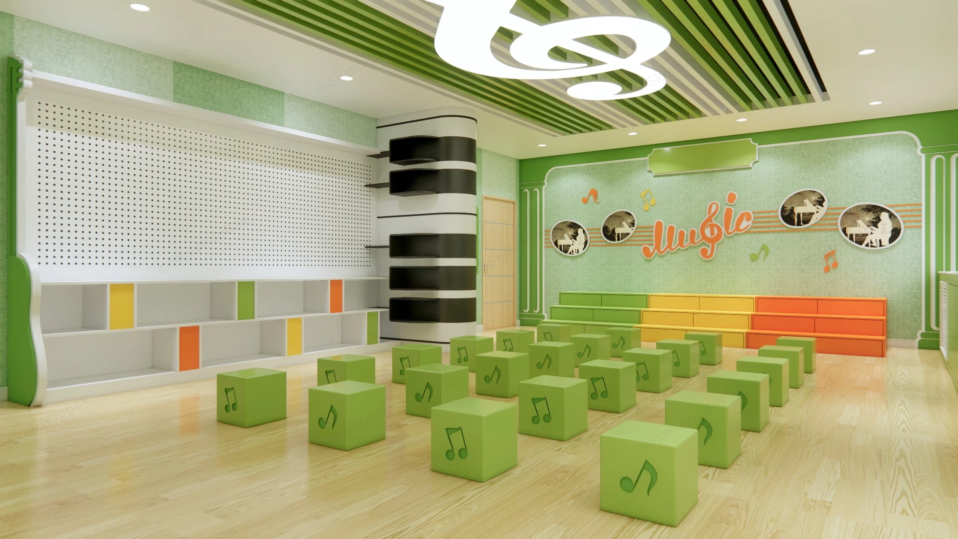 Kids Music Classroom sketchup model preview - SketchupBox