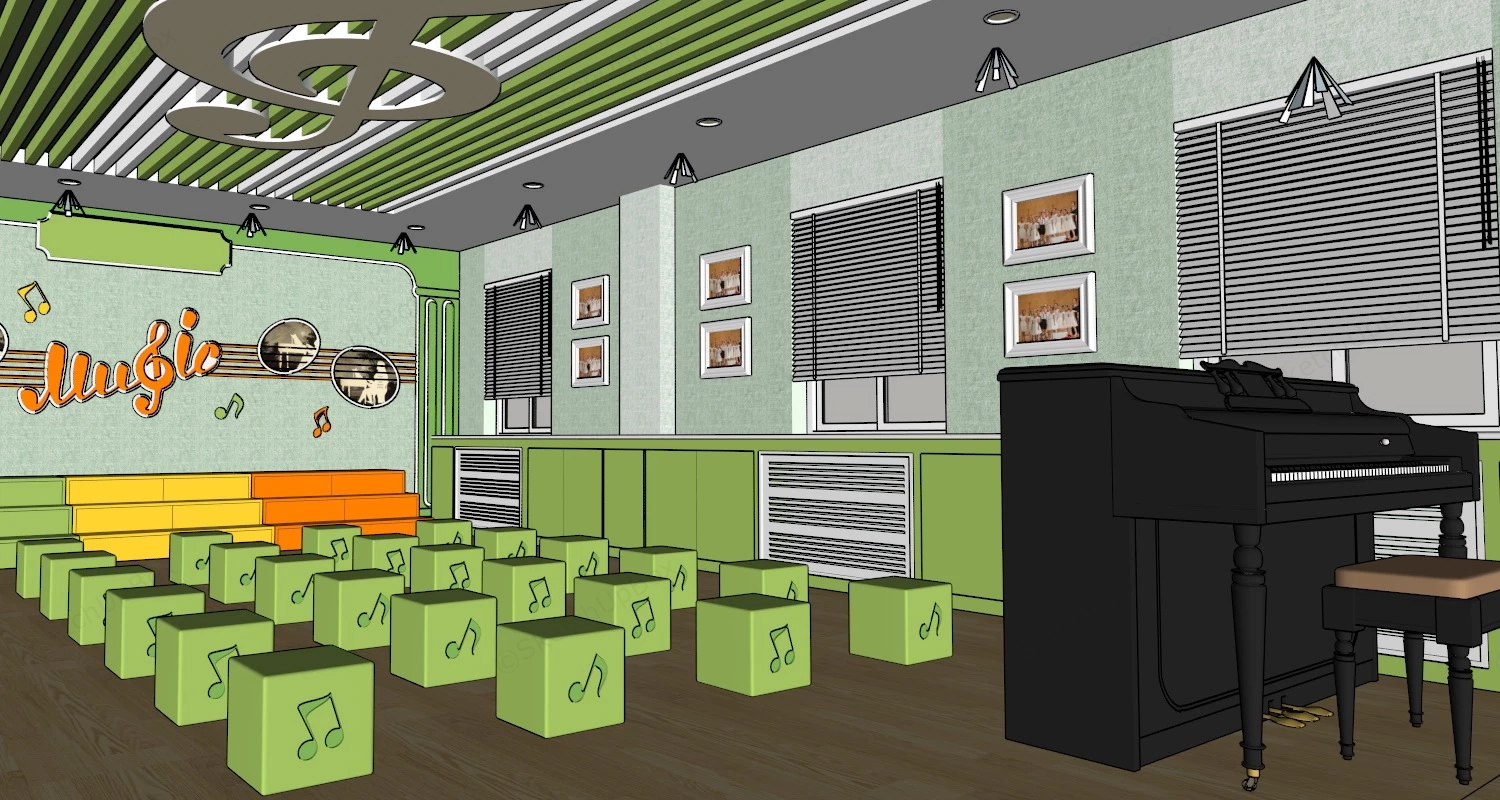 Kids Music Classroom sketchup model preview - SketchupBox