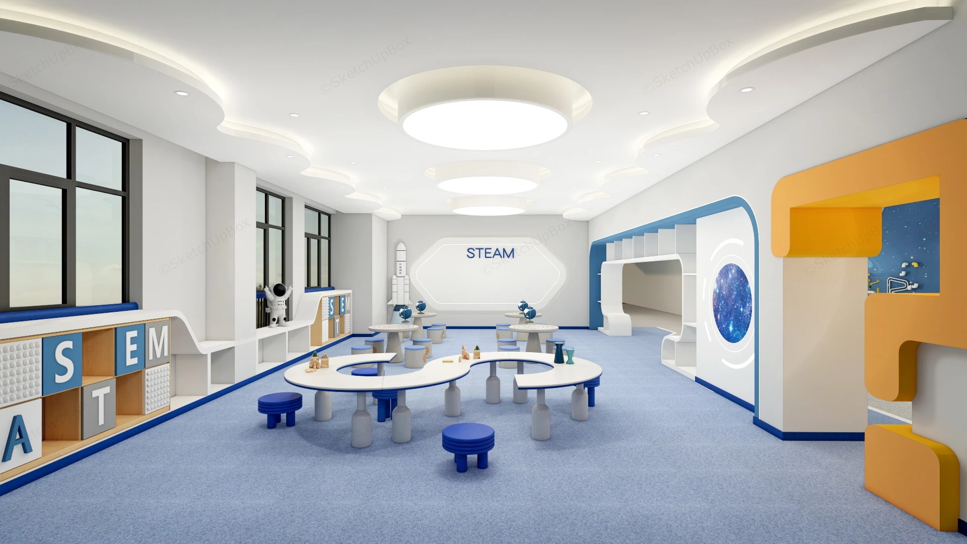 Kindergarten Preschool Classroom sketchup model preview - SketchupBox