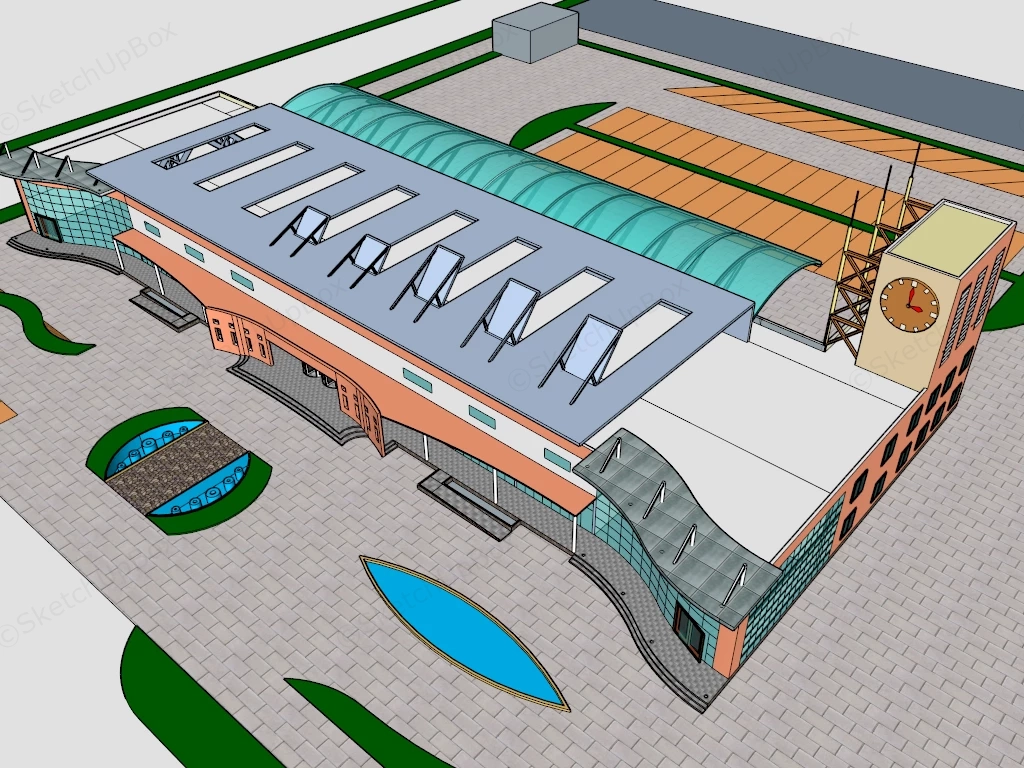 Coach Station Design sketchup model preview - SketchupBox