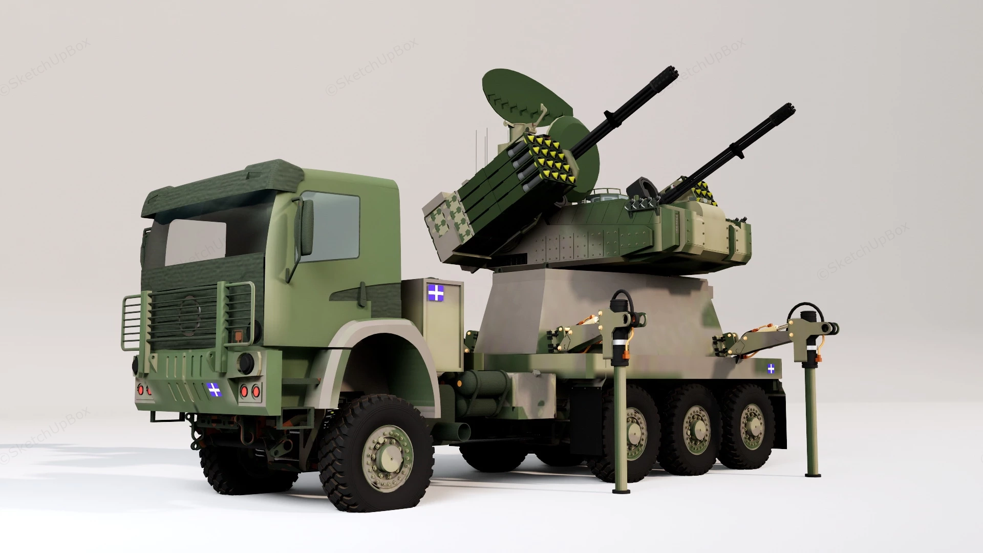 Self Propelled Anti Aircraft Gun sketchup model preview - SketchupBox